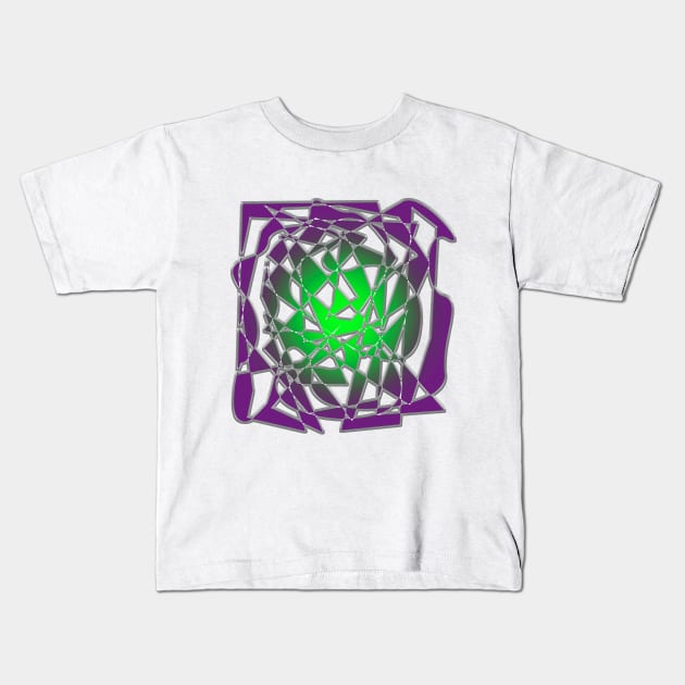 Abstract Geometry - White and Purple Kids T-Shirt by mavicfe